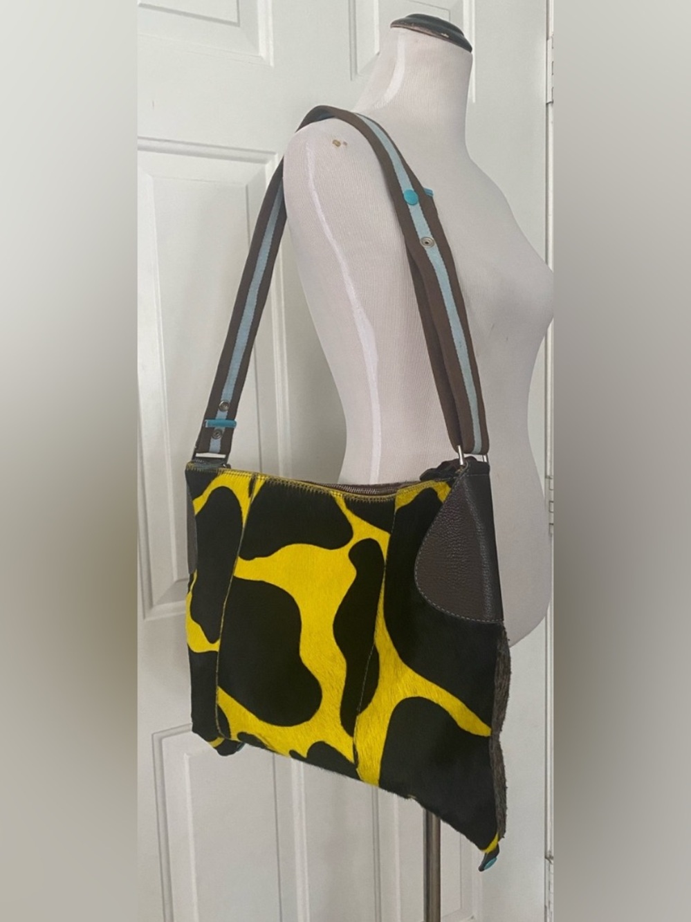 GABS Bags Gorgeous Pony Fur Animal Print Tote Shoulder Bag Convertible style